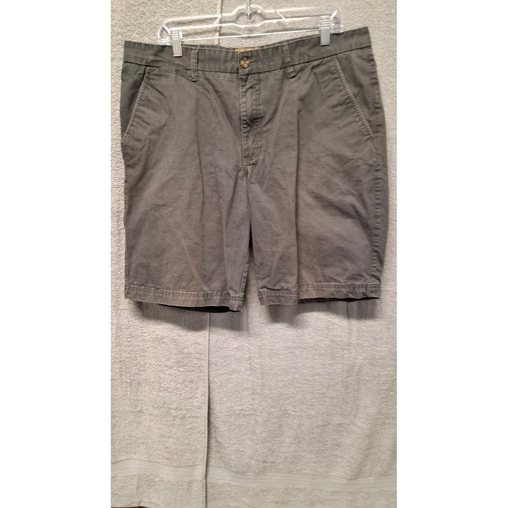 Boston Traders Luxury Vintage Mens Chino Shorts Grey Olive Green Size 38